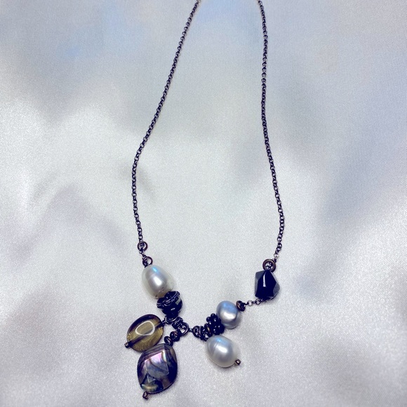 Pearl Abalone Charm Necklace - Picture 2 of 2
